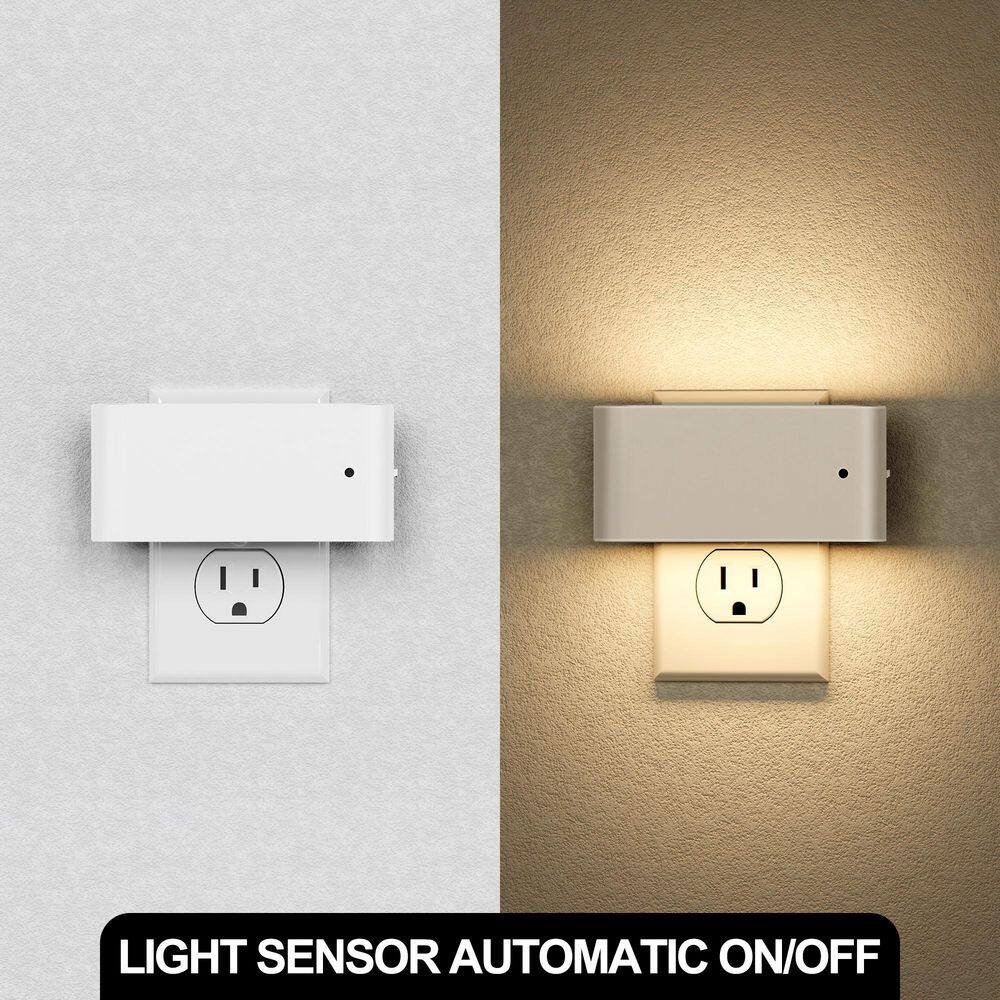 White Plastic Dimmable LED Night Light with Sensor