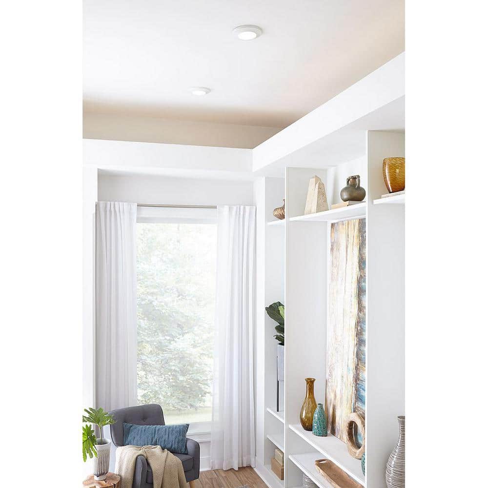 Satin White Glass LED Flush Mount Light, 7.25"