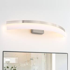 26.6 in. 4-Light Curved Brushed Nickel Modern/Contemporary LED Bathroom Vanity Light Bar