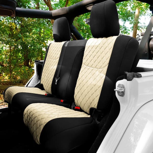 FH Group Neoprene Custom Seat Covers for 2007-2018 Jeep Wrangler JK 4DR  Rear Set DMCM5003BEIGE-REAR - The Home Depot