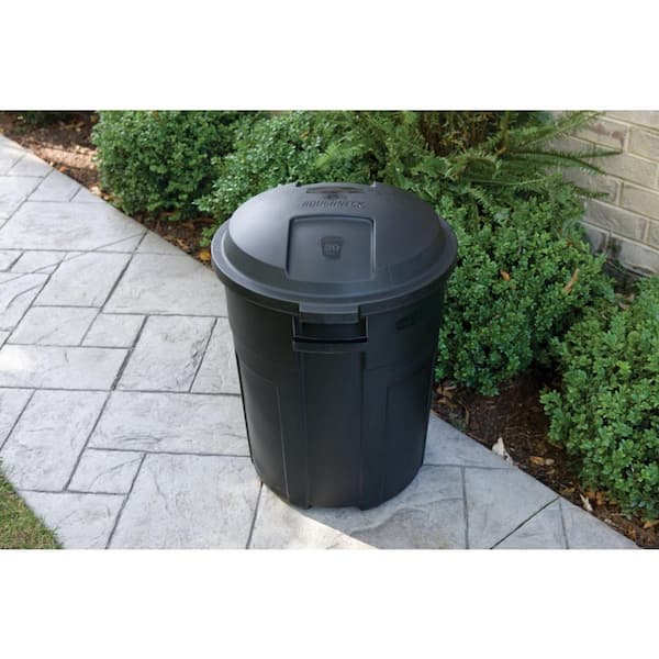 20 Gal Black Round Trash Can Heavy Duty Recycle Bin Lid Waste Garbage Container 