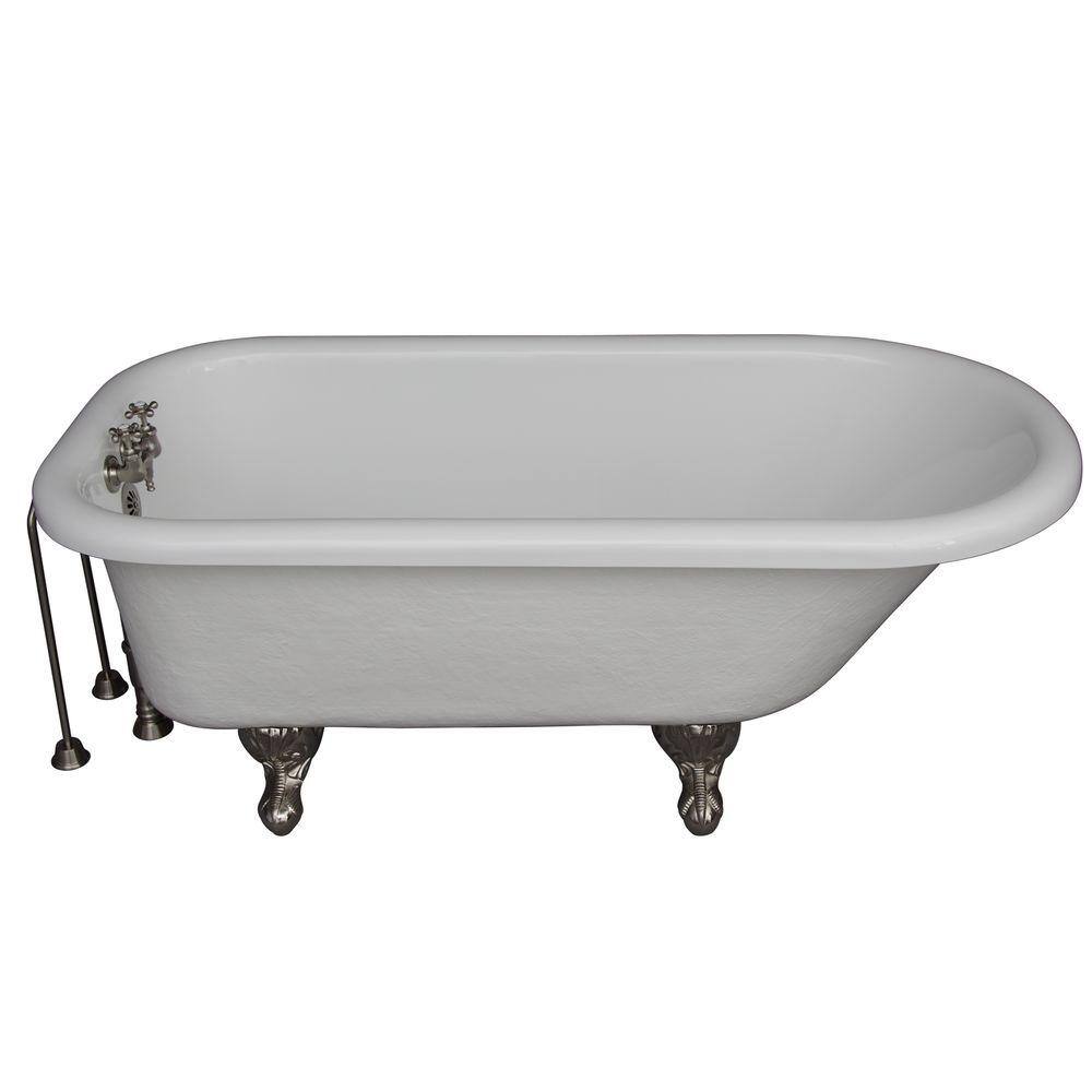 67'' White Acrylic Clawfoot Freestanding Soaking Bathtub