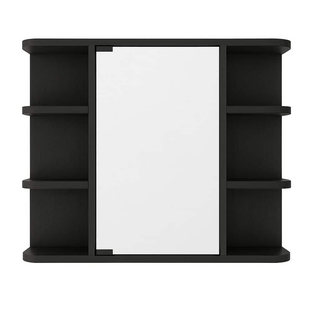 23.62 in. W x 19.68 in. H Rectangular Black Particle Board Surface Mount Medicine Cabinet without Mirror price history on PriceWatchPro