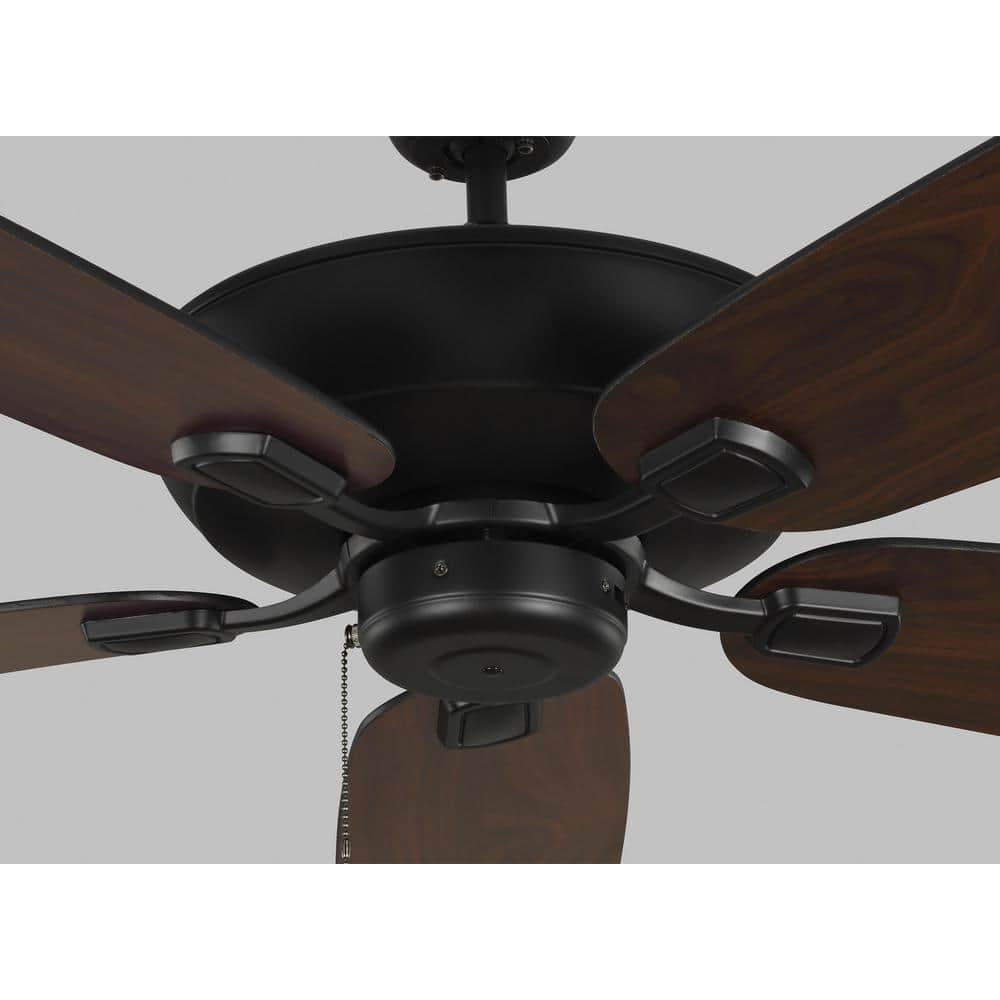 Midnight Black 60'' Low Profile Ceiling Fan with American Walnut Reversible Blades