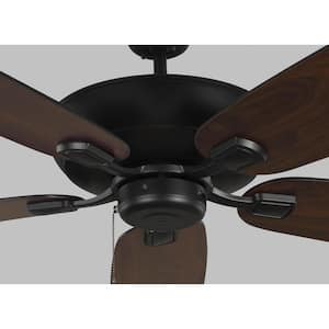 Colony Super Max 60 in. Transitional Matte Black Ceiling Fan with Matte Black and American Walnut Reversible Blades