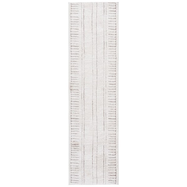Northport 2 ft. x 8 ft. Ivory/Beige Abstract Striped Runner Rug