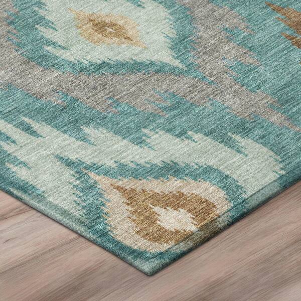 Chantille Machine Washable Indoor/Outdoor Abstract ACN3073 Teal 5 ft. x 7 ft. 6 in. Area Rug