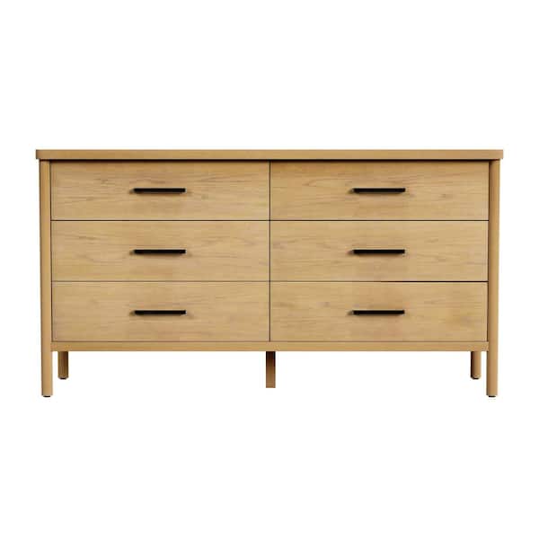 Butler Specialty Lennon 6 Drawer Rounded Leg Dresser, Light Brown