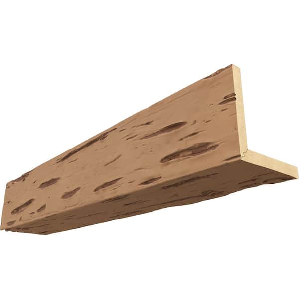 Ekena Millwork Endurathane 10 in. H x 10 in. W x 8 ft. L Pecky Cypress Toffee Faux Wood Beam