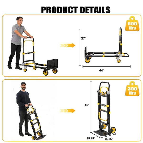 LITEKON 17 in. Multi Functional Folding Hand Truck Tool Cart