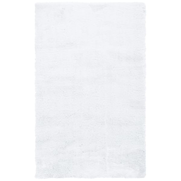 Paris Shag 3 ft. x 5 ft. Ivory Solid Flokati Area Rug