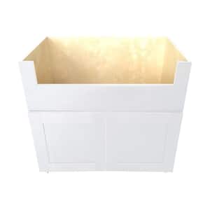 Ready to Assemble 36 in. x 34.5 in. x 24 in. Shaker Farm Sink Base Cabinet with 2-Door in White