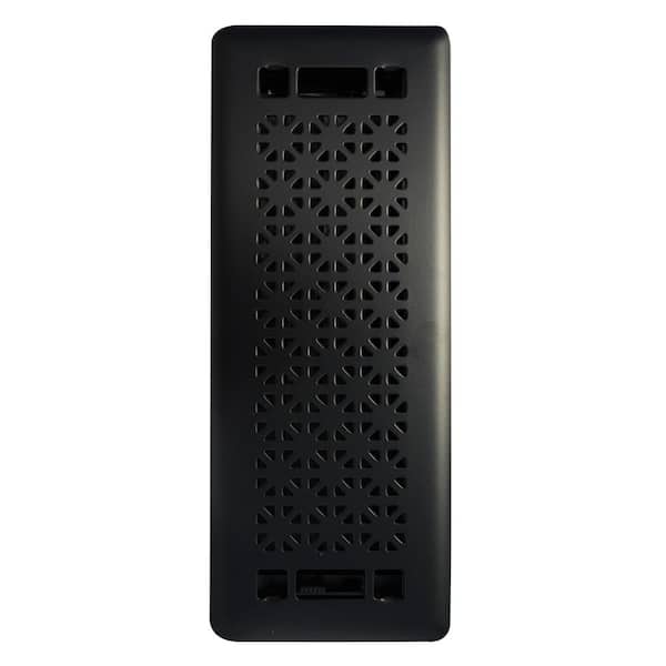Modern Homes 3 in. x 10 in. Sunburst Floor Register Black Matte Single Pack