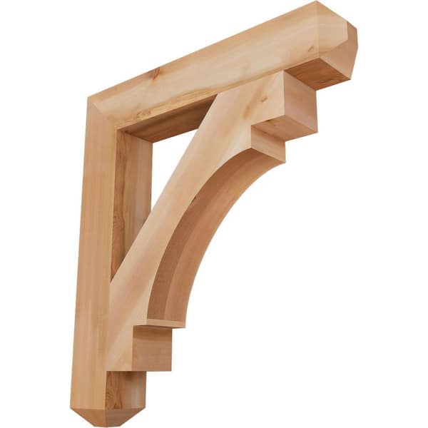 Ekena Millwork 5-1/2 in. x 40 in. x 36 in. Western Red Cedar Merced Craftsman Smooth Bracket