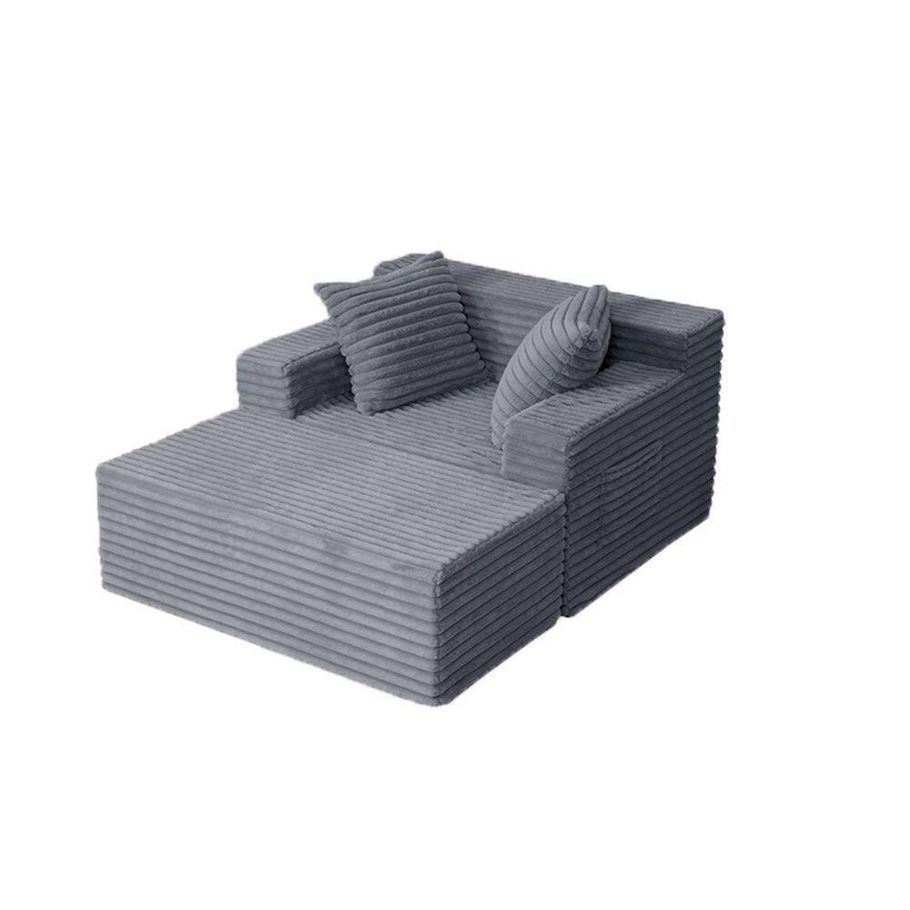Oversized Chaise Lounge Chair Indoor with Throw Pillows Upholstered Lounge Sofa Bed Sleeper Chair for Living Room price history on PriceWatchPro
