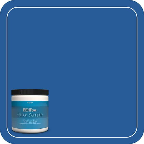 BEHR PREMIUM PLUS 8 oz. #P510-7 Beacon Blue Satin Enamel Interior/Exterior Paint & Primer Color Sample