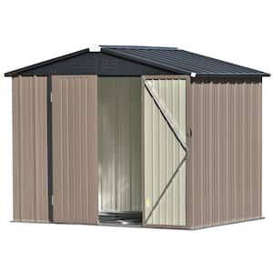 8 ft. W x 6 ft. D Outdoor Metal Shed with Lockable Doors (48 sq. ft.)