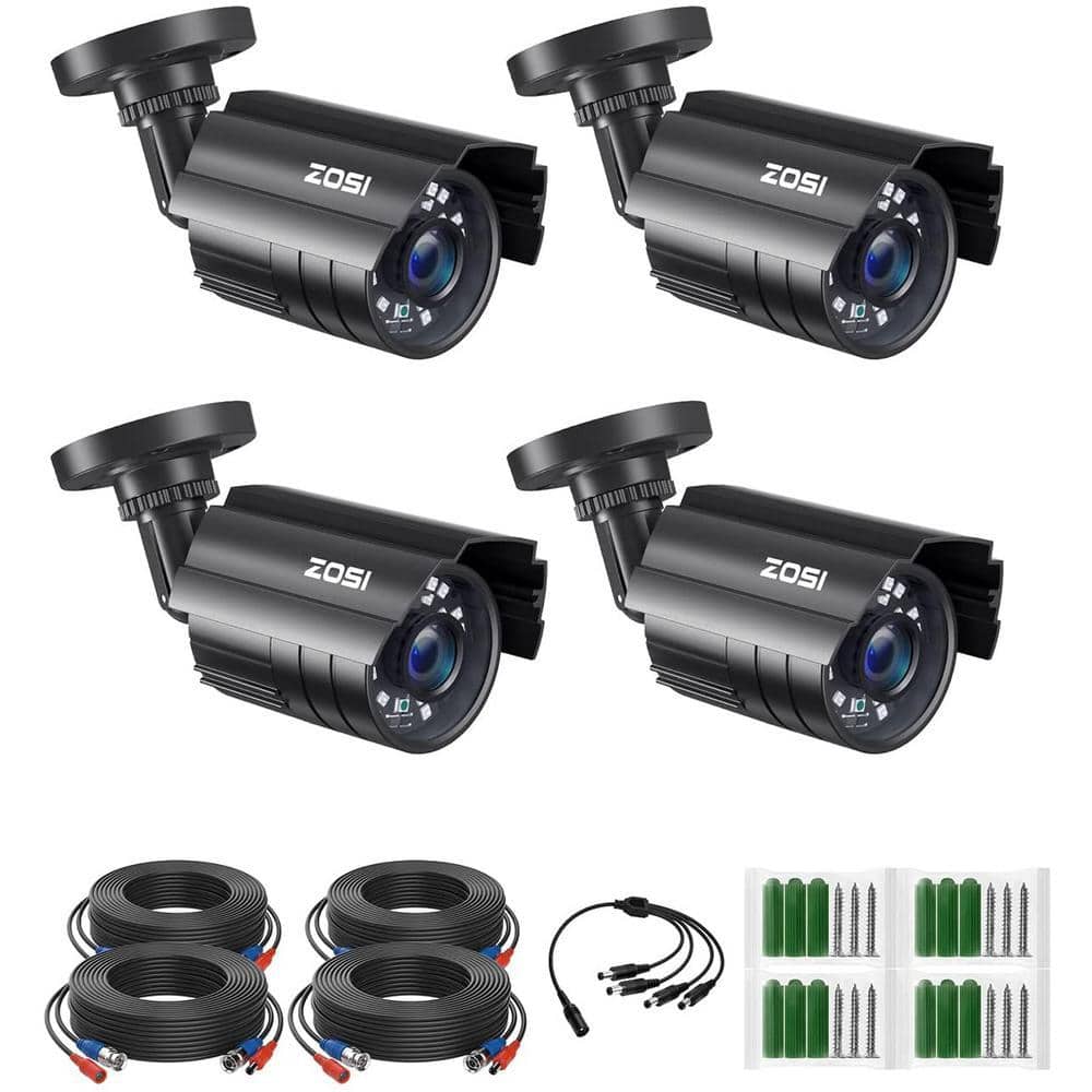 ZOSI Black Wired 1080p Outdoor Bullet TVI Security Camera