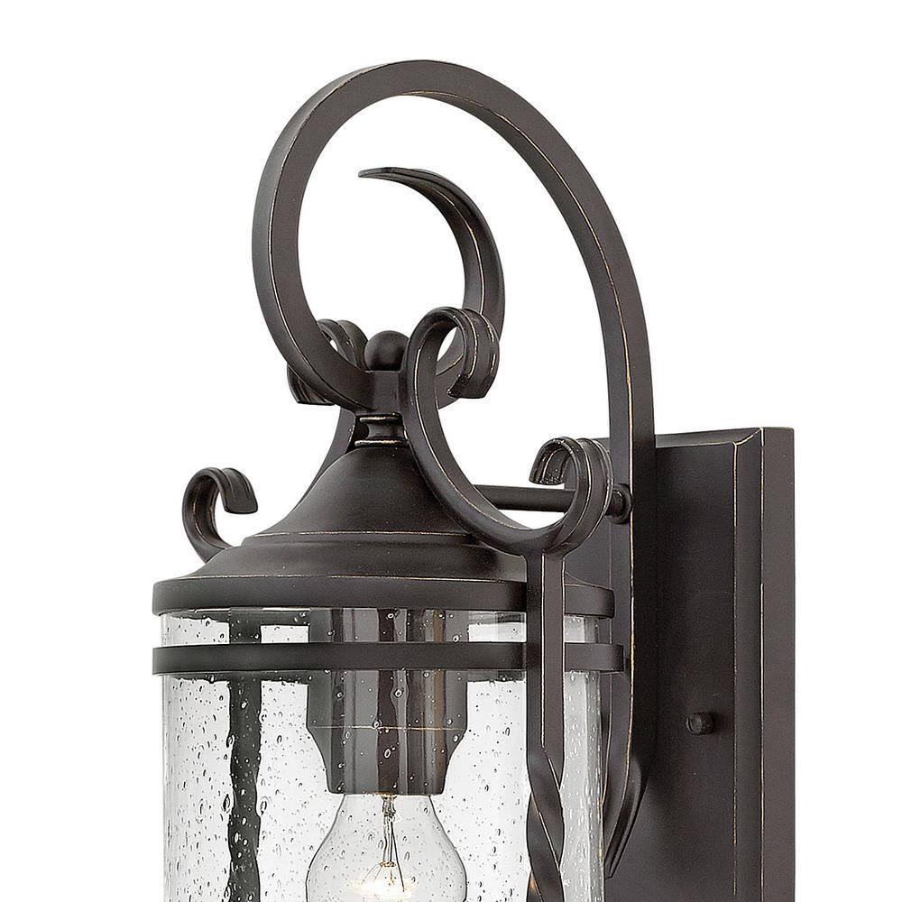Olde Black Clear Seedy Glass Outdoor Wall Lantern
