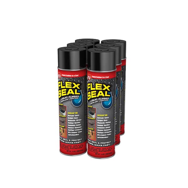 FLEX SEAL FAMILY OF PRODUCTS Flex Seal Black 14 oz. Aerosol Liquid Rubber Sealant Coating Spray Paint (6-Case)