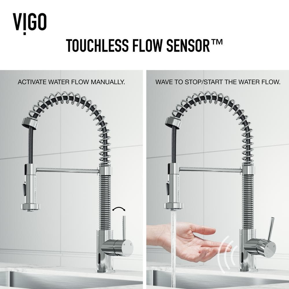 Chrome Touchless Pull-Down Kitchen Faucet with Spray