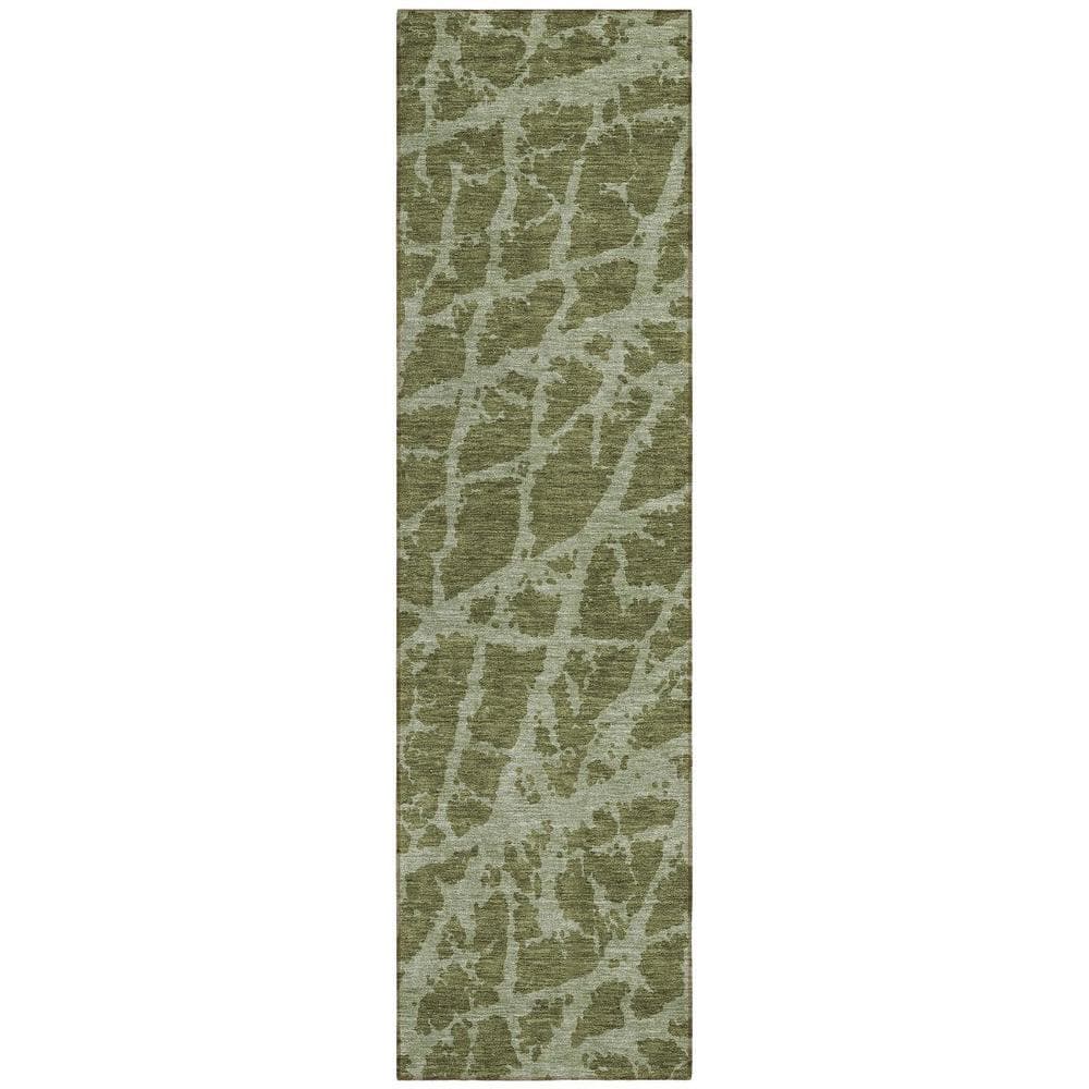 Green 2 ft. x 7 ft. Abstract Indoor / Outdoor Area Rug price history on PriceWatchPro