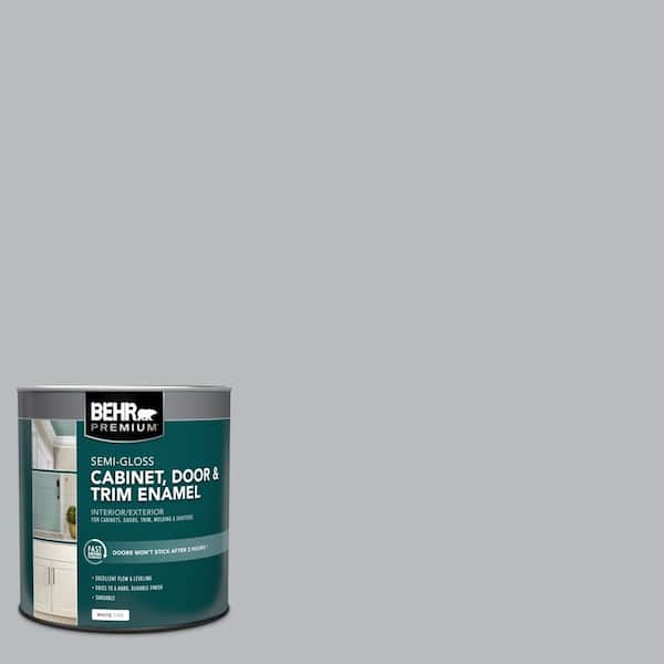 BEHR PREMIUM 1 qt. #PPU18-05 French Silver Semi-Gloss Enamel Interior/Exterior Cabinet, Door & Trim Paint