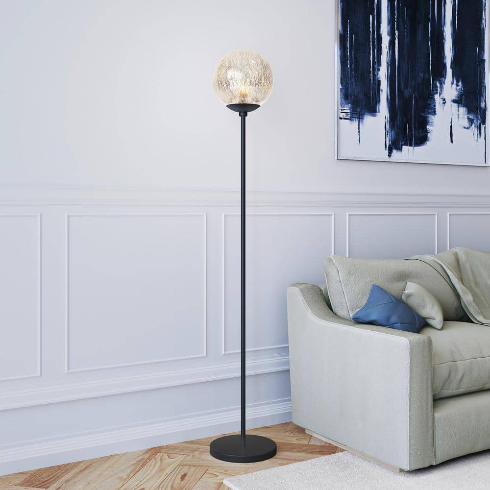 Oula Traditional Mercury Glass Floor Lamp in Blackened Bronze