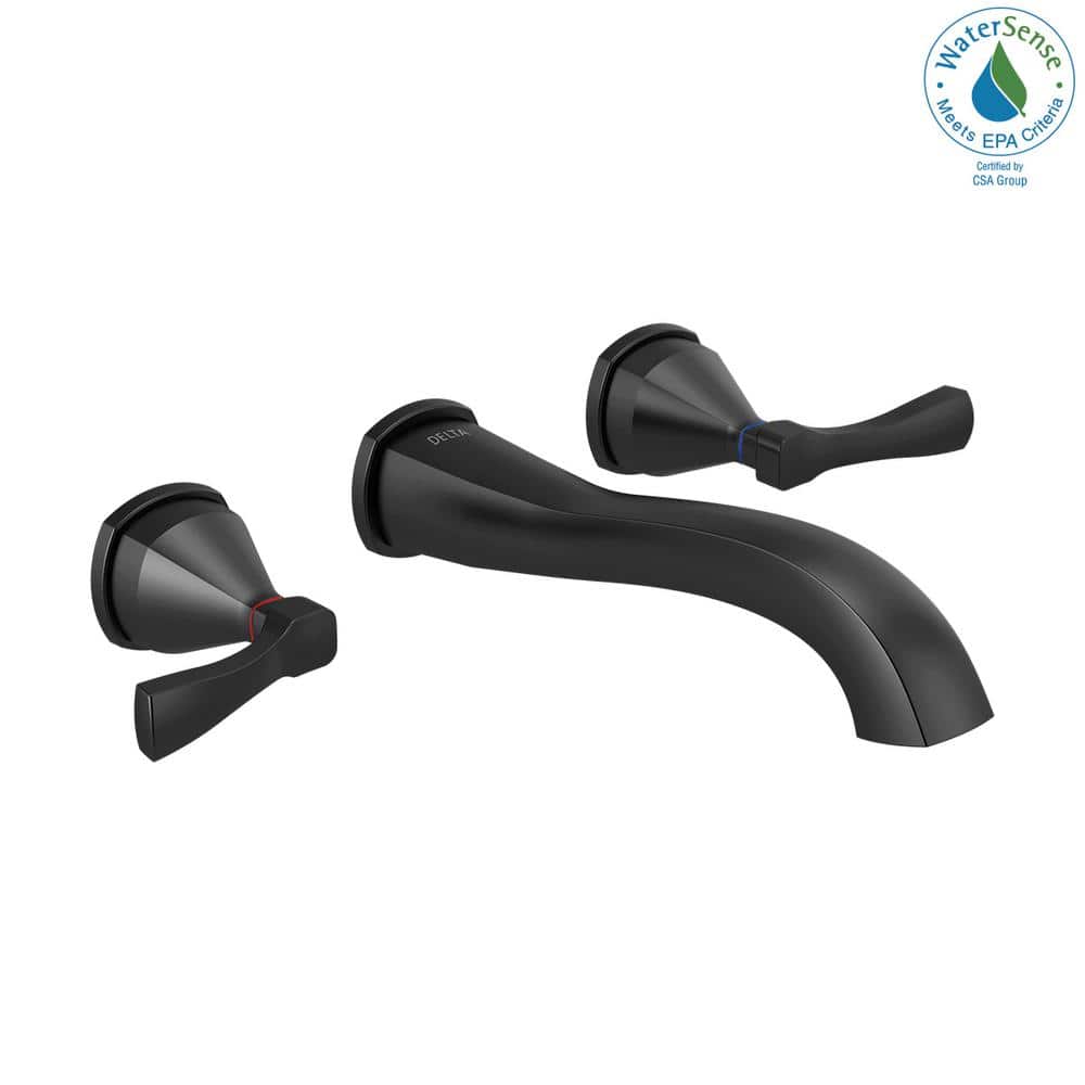 Stryke Transitional Matte Black Wall-Mounted Bathroom Faucet