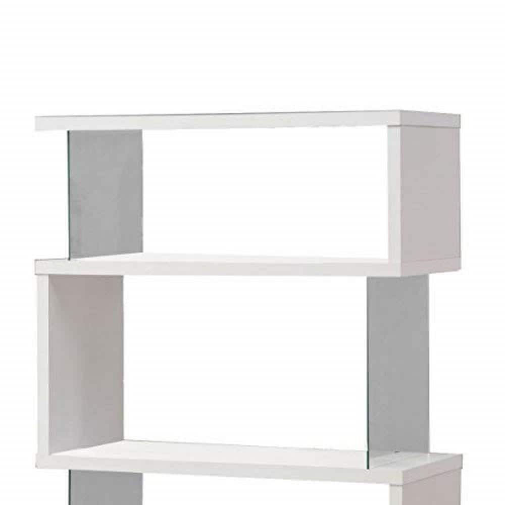 Sophia Glossy White Wooden Kids' Bookcase with Tempered Glass Sides