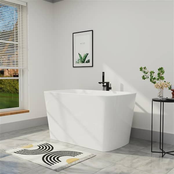 Mokleba 47 in. Acrylic Freestanding Flatbottom Japanese Soaking