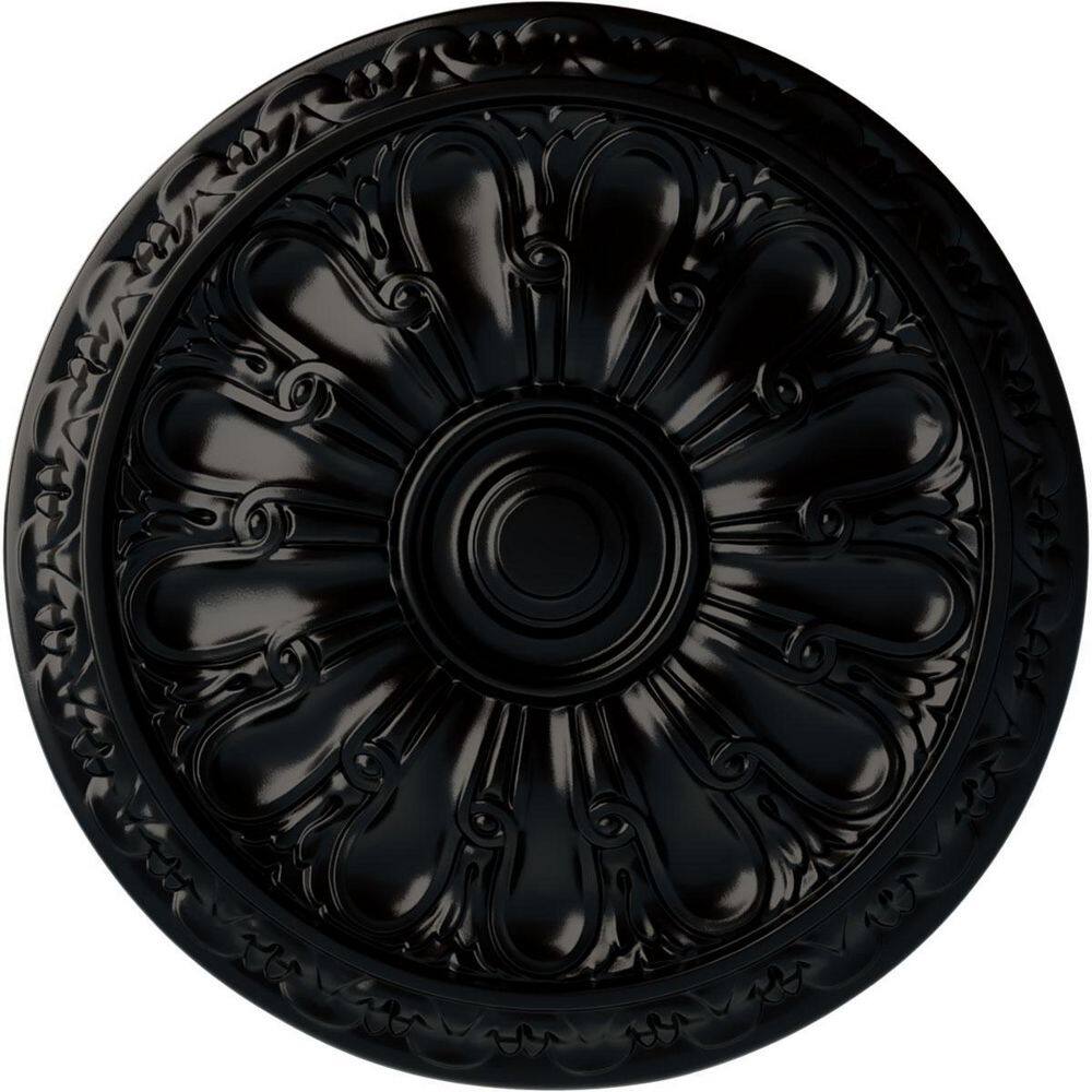 "15-3/4"" x 5/8"" Kirke Urethane Ceiling Medallion (Fits Canopies upto 3-3/4""), Hand-Painted Jet Black" price history on PriceWatchPro