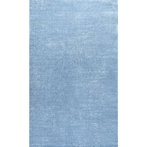 Haze Solid Low-Pile Classic Blue 10 ft. x 14 ft. Area Rug