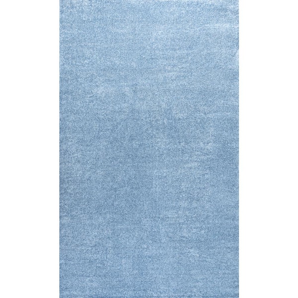 Haze Solid Low-Pile Classic Blue 10 ft. x 14 ft. Area Rug