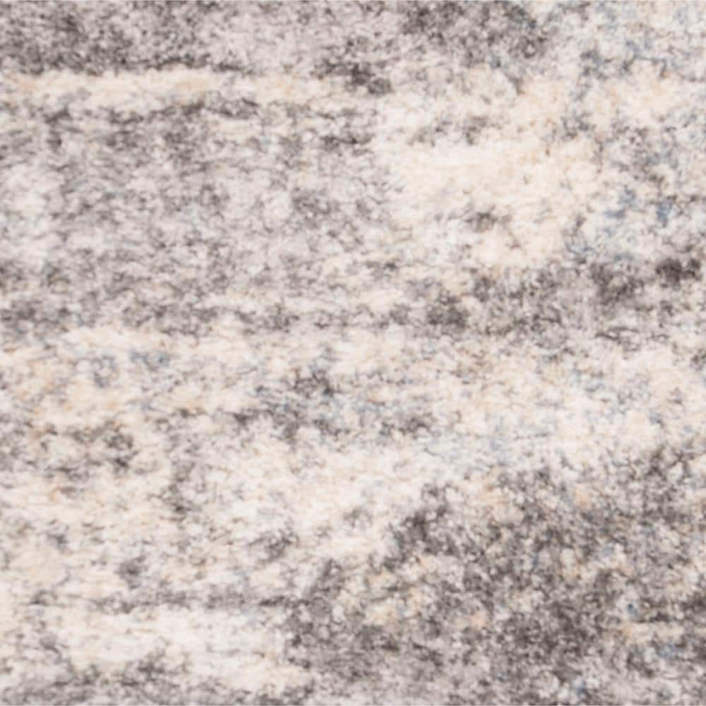 Gray and Cream 6' x 9' Shag Area Rug