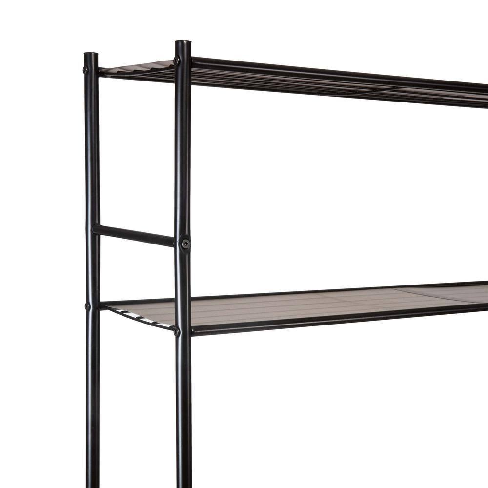 Black Metal Multi-Use Space Saver Rack with Shelves