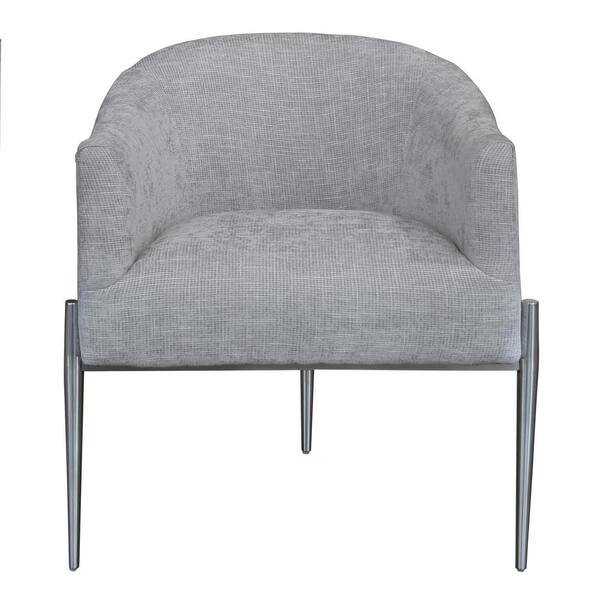 Armen Living Jolie Contemporary Silver Fabric Upholstered Accent Chair