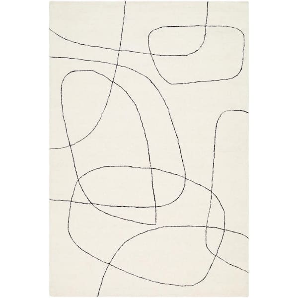 Mari Cream/Charcoal Abstract 8 ft. x 10 ft. Indoor Area Rug