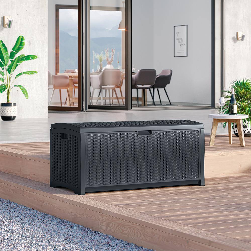 Cyberspace Lockable Resin Wicker Outdoor Deck Box