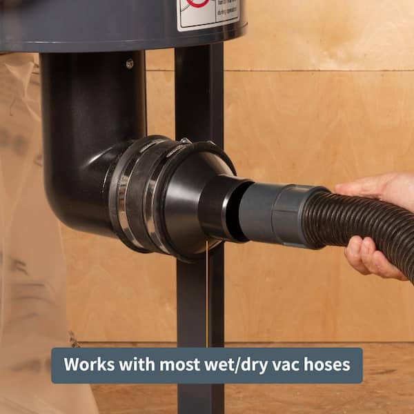 4 in. x 20 ft. PVC Dust Collection Hose with 2 Key Hose Clamps, 4 in. Dust Flex Cuff, 4 in. to 2.5 in. Hose Cone Reducer