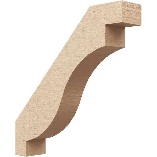 Ekena Millwork 3 in. x 16 in. x 16 in. Copenhagen Rough Cedar Woodgrain Timberthane Polyurethane Knee Brace, Primed
