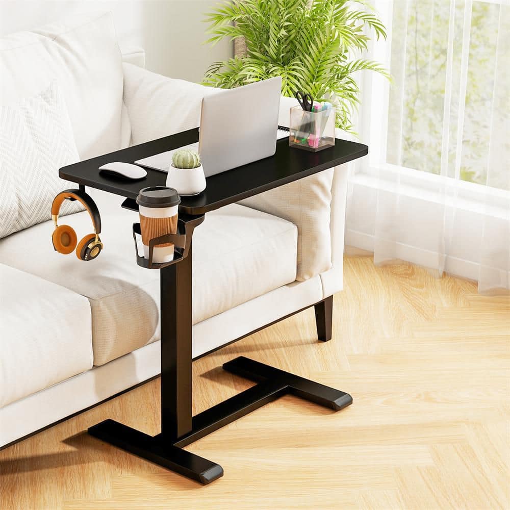 HONEY JOY 24 in. Mobile Standing Desk Pneumatic Height Adjustable