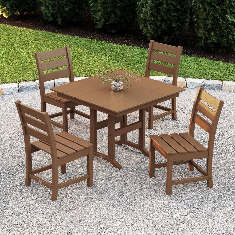 Grant Park Teak 5-Piece Plastic Side Chair Outdoor Dining Set price history on PriceWatchPro