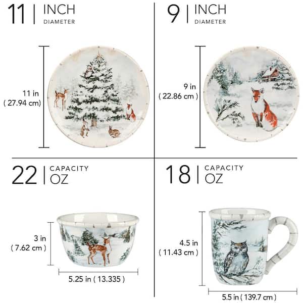 Certified International 16-Piece Earthenware Winter's Frost