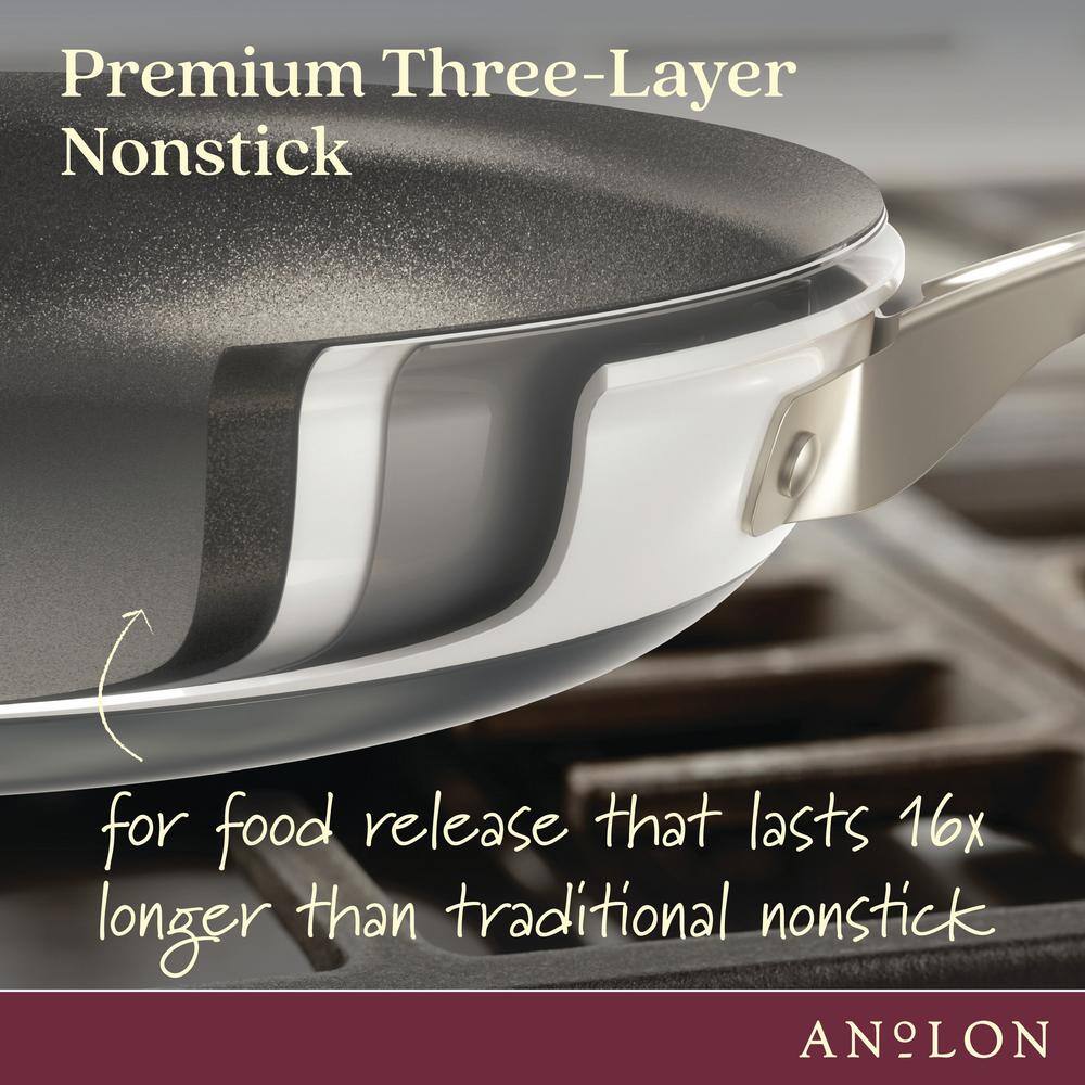 Cream Aluminum Nonstick 10-Piece Cookware Set with Glass Lids