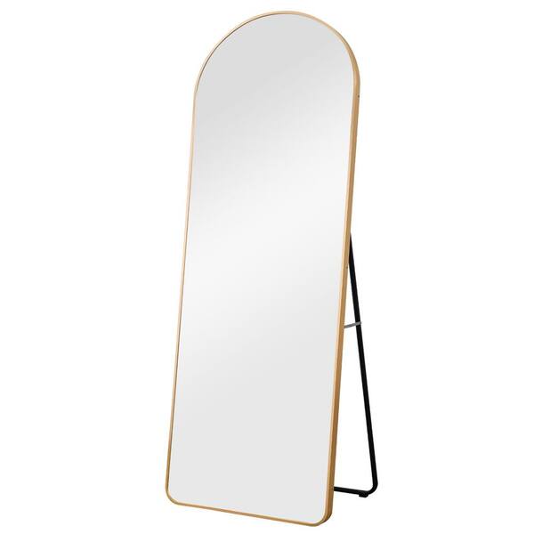 Dovelina 59 in. x 20 in. Modern Arched Shape Framed Standing Mirror