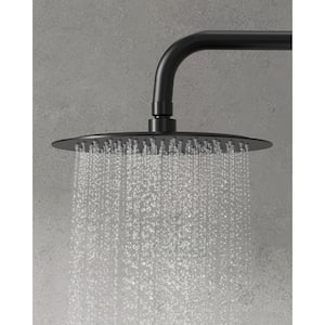 Pressure Balance 3-Spray Wall Mount 10 in. Fixed and Handheld Shower Head 2.5 GPM in Matte Black Valve Included
