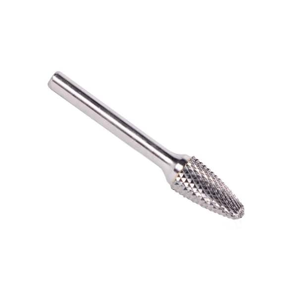 3/8 in. x 3/4 in. Tree Radius End Solid Carbide Burr Rotary File Bit with 1/4 in. Shank