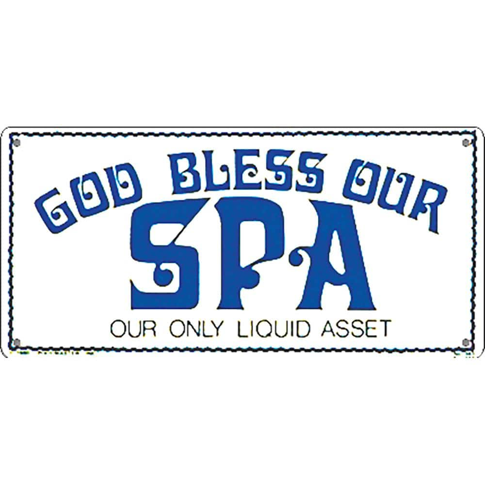 Poolmaster Sign for Residential Swimming Pools and Spas, God Bless Our Spa