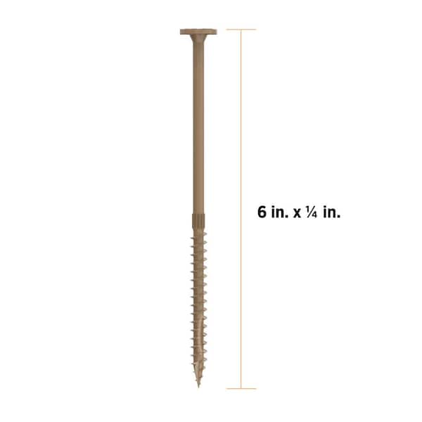 1/4 in. x 6 in. Star Drive Flat Head Multi-Purpose Structural Wood Screw - PROTECH Ultra 4 Exterior Coated (50-Pack)
